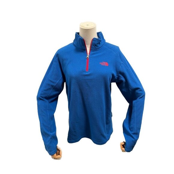 The North Face fleece quarter zip pullover Boys XL blue red sweatshirt Polartec - Picture 1 of 5